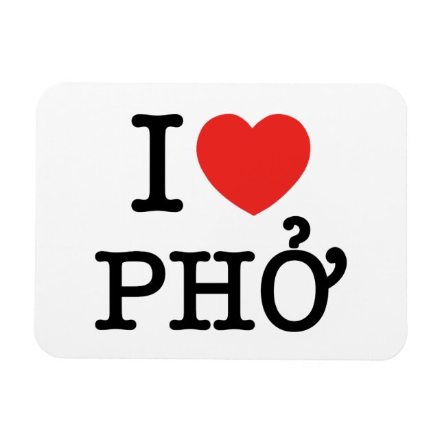 Magnet Flexible I Heart (Amour) Pho (Horizontal)