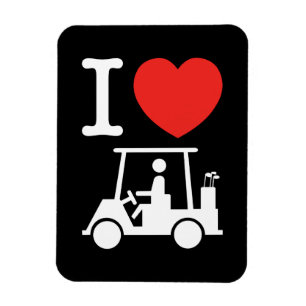 Magnet Flexible I Heart (Love) Golf Cart