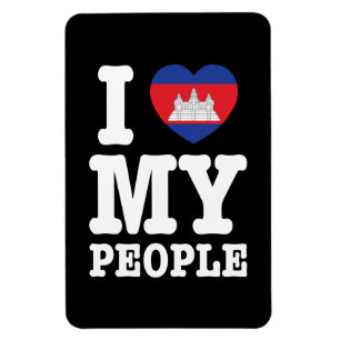 Magnet Flexible I Heart (Love) My Khmer People