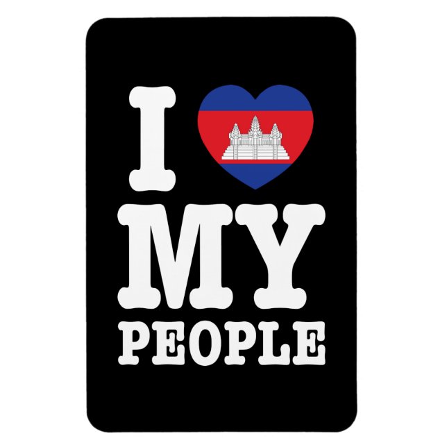 Magnet Flexible I Heart (Love) My Khmer People (Vertical)