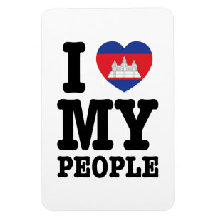 Magnet Flexible I Heart (Love) My Khmer People