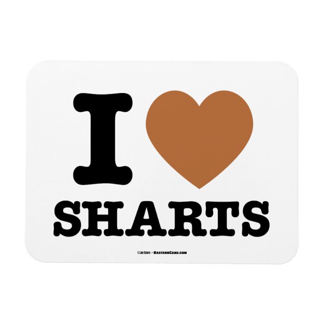 Magnet Flexible I Heart Sharts Funny Icon Graphisme (Horizontal)
