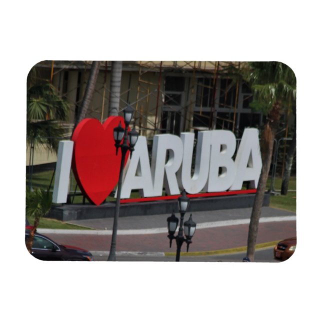 Magnet Flexible "I Love Aruba", Photographie, (Horizontal)