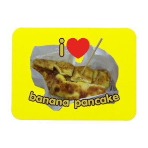 Magnet Flexible I Love (Coeur) Banana Pancake ... Thai Street Food