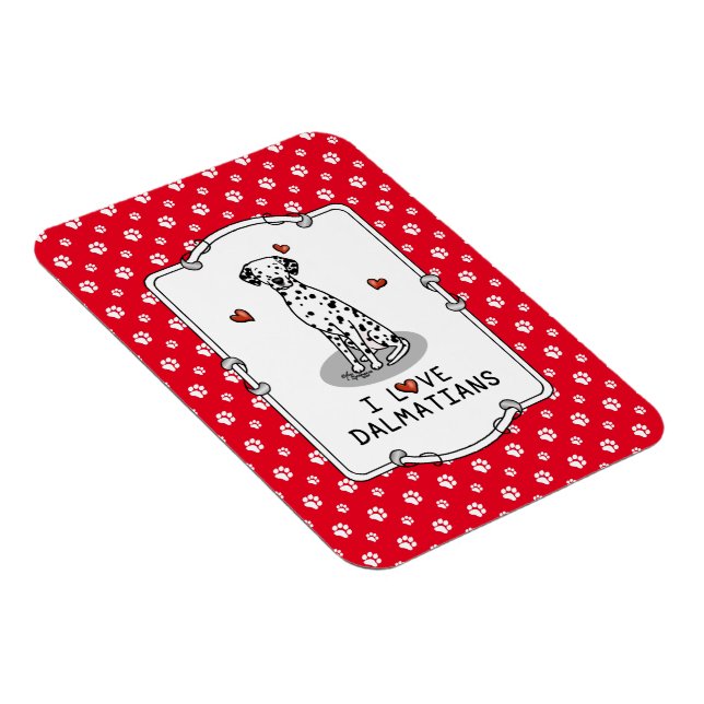 Magnet Flexible I Love Dalmatians (noir 1) Coeurs mignons (Côté Droit)
