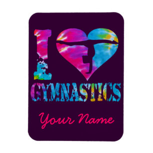 Magnet Flexible I Love Gymnastique Tie Dye Heart Handstand