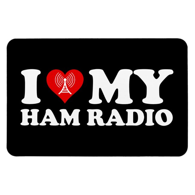 Magnet Flexible I Love (Heart) My Ham Radio (Horizontal)