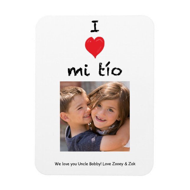 Magnet Flexible I Love Mi Tio Photo Aimant (Vertical)