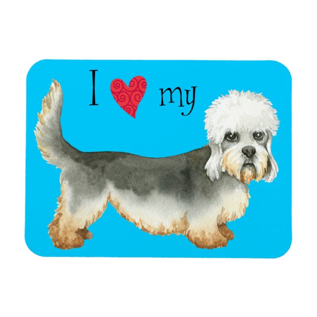 Magnet Flexible I Love my Dandie Dinmont Terrier (Horizontal)