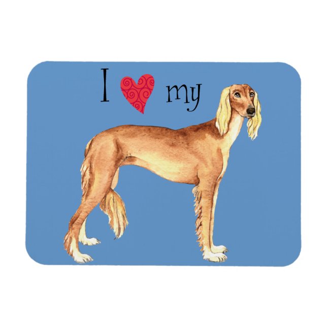 Magnet Flexible I Love my Saluki (Horizontal)