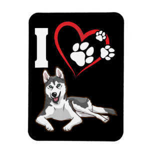 Magnet Flexible I love my siberian husky dog Home Decor Venin