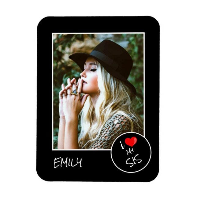 Magnet Flexible I Love My Sis, Custom Photo - Personnalisé (Vertical)