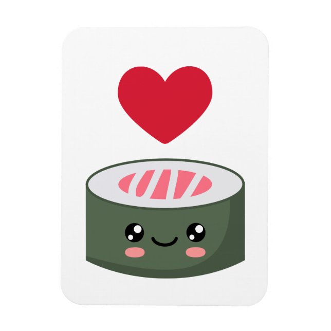Magnet Flexible I love Sushi (Vertical)