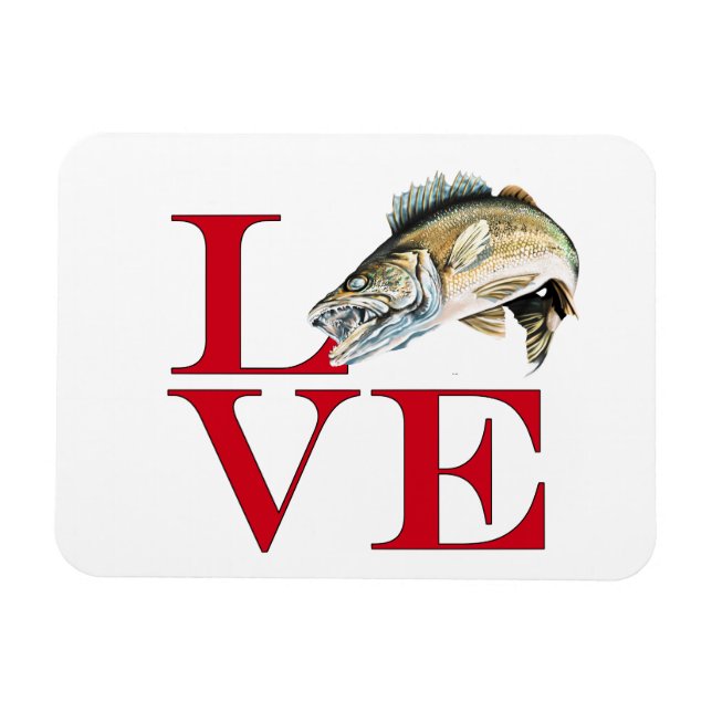 Magnet Flexible I Love Walleye (Horizontal)