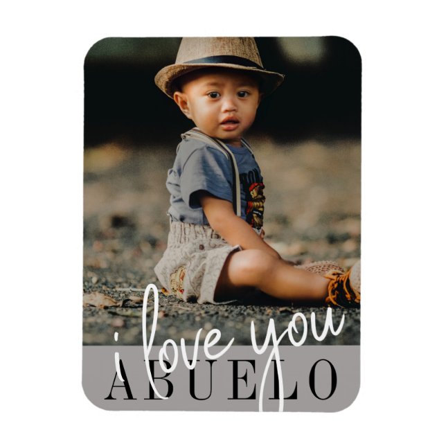 Magnet Flexible I Love You Abuelo Photo personnalisée (Vertical)