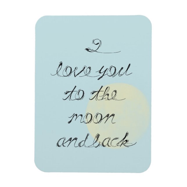 Magnet Flexible I love you to the moon and back (Vertical)