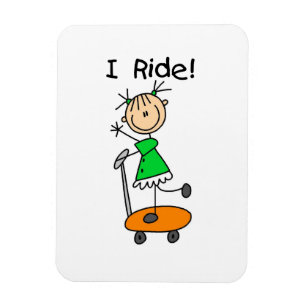 Magnet Flexible I Ride - Girl on Scooter