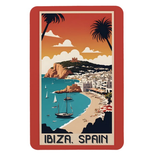 Magnet Flexible Ibiza, Espagne Affiche de voyage (Vertical)