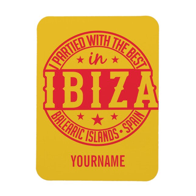 Magnet Flexible IBIZA Espagne aimant monogramme personnalisé (Vertical)