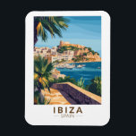 Magnet Flexible Ibiza Espagne Illustration Voyage Art Vintage<br><div class="desc">Ibiza design de déplacement vectoriel rétro. Ibiza est l'une des îles Baléares,  un archipel d'Espagne en Méditerranée.</div>
