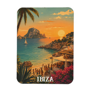 Magnet Flexible Ibiza Espagne Party Vacances d'été Vintage