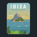 Magnet Flexible Ibiza Espagne Voyage Art Vintage<br><div class="desc">Design vectoriel Ibiza. Ibiza est l'une des îles Baléares,  un archipel d'Espagne en Méditerranée. Elle est réputée pour la vie nocturne animée de la ville d'Ibiza et de Sant Antoni.</div>