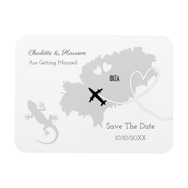 Magnet Flexible Ibiza Mariage Destination Enregistrer La Date (Horizontal)