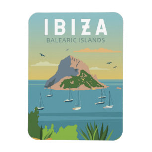 Magnet Flexible Ibiza Spain Travel Vintage Art