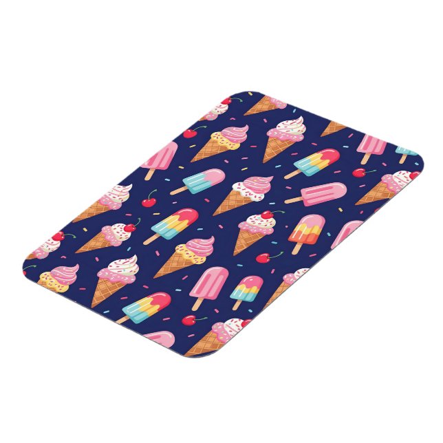 Magnet Flexible Ice cream, popsicles and cherries pattern (Côté Gauche)
