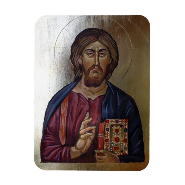 Magnet Flexible Icône byzantine du Christ Pantocrateur (Vertical)