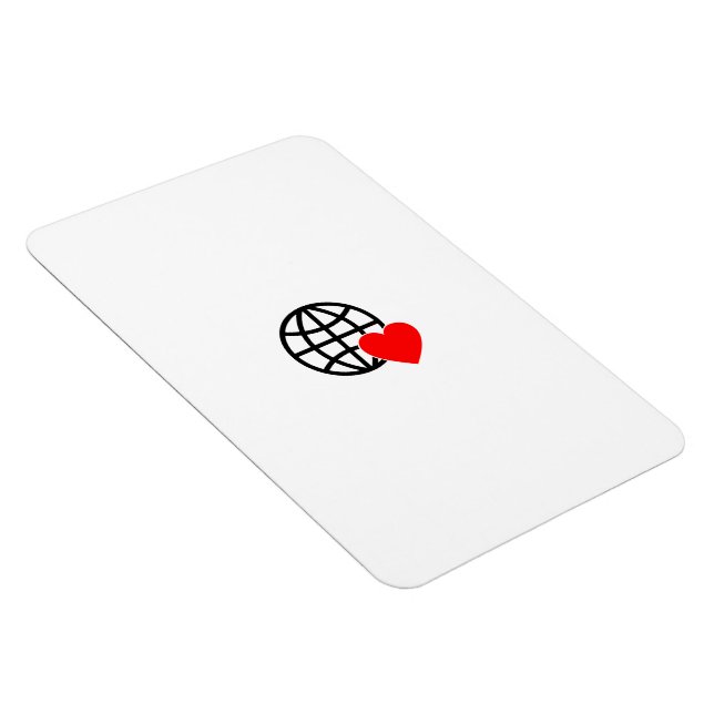 Magnet Flexible Icône Globe Amour Mondial | Conception Terre Cœur  (Côté Droit)