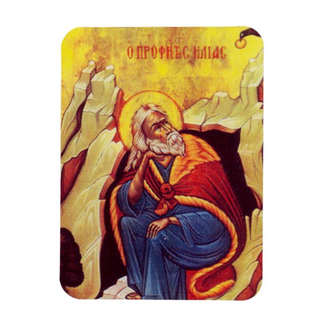 Magnet Flexible Icône orthodoxe grecque du prophète Élie (Vertical)