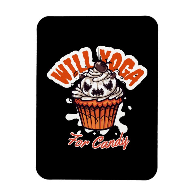 Magnet Flexible Idée de Cupcake Halloween pour le Yoga des Mamans (Vertical)