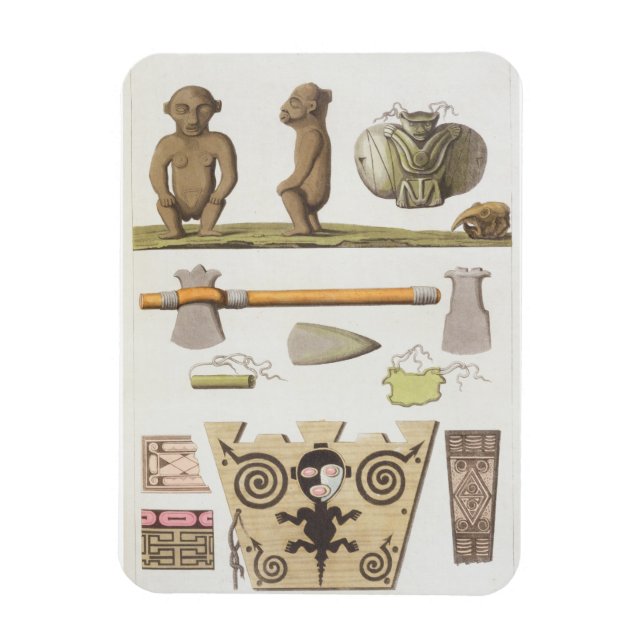 Magnet Flexible Idols des Caraïbes (gravure en couleur) (Vertical)