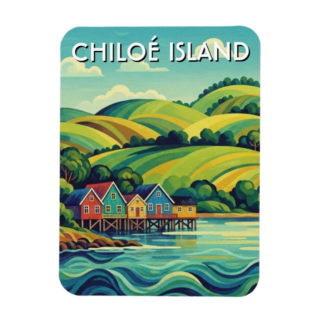 Magnet Flexible Île de Chiloé Voyage au Chili (Vertical)
