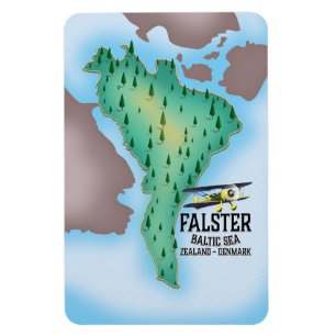 Magnet Flexible Île de Falster Danemark affiche de voyage.
