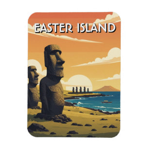 Magnet Flexible Île de Pâques Chili Moai Voyage