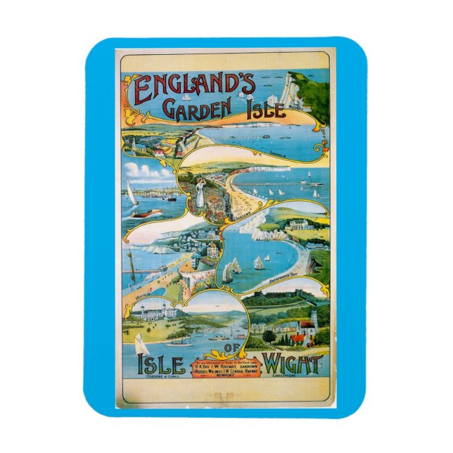 Magnet Flexible Île de Wight, Angleterre, Garden Isle, Voyage (Vertical)