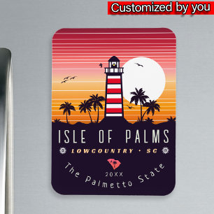 Magnet Flexible Ile des Palms phare SC Retro Sunset Souvenirs