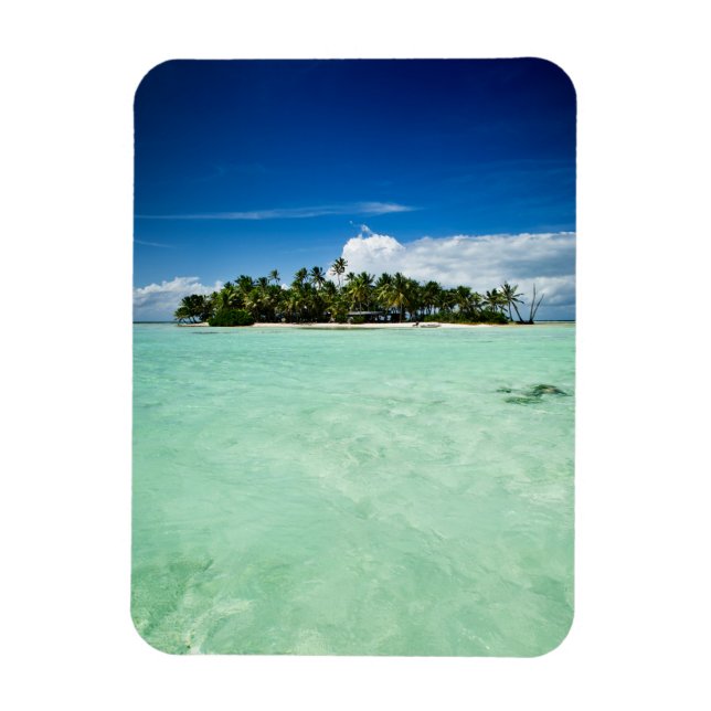 Magnet Flexible Île du Pacifique avec palmiers aimant vertical (Vertical)