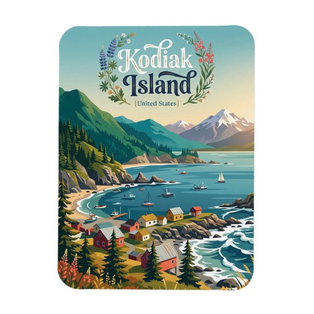 Magnet Flexible Île Kodiak Alaska (Vertical)