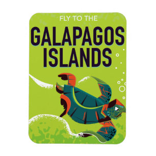 Magnet Flexible Îles Galapagos affiche de voyage vintage art.