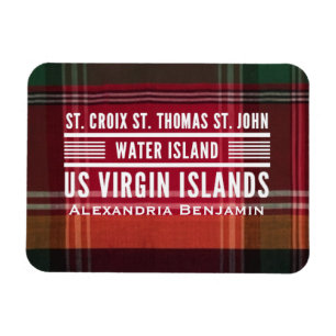 Magnet Flexible Îles Vierges USVI Caraïbes Madras Personnaliser