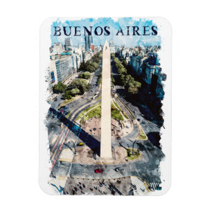 Magnet Flexible Illustration Buenos Aires Argentina Skyline