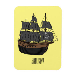 Magnet Flexible Illustration de bateau pirate