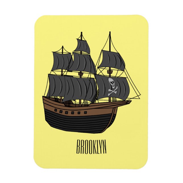 Magnet Flexible Illustration de bateau pirate (Vertical)