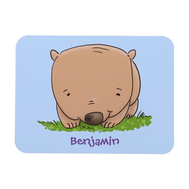 Magnet Flexible Illustration de bébé wombat mignon en style cartoo (Horizontal)