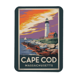Magnet Flexible Illustration de Cape Cod Massachusetts Art de voya
