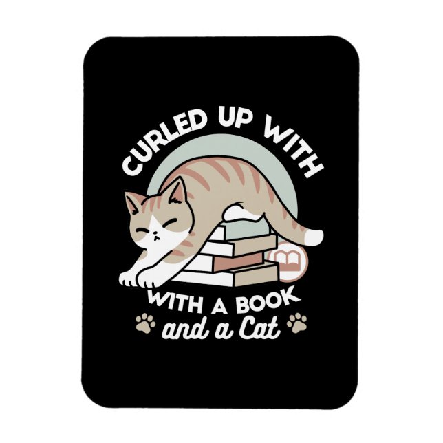 Magnet Flexible Illustration de chat Lover - Curled Up & Cosy (Vertical)