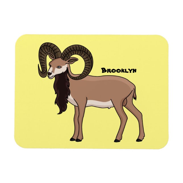 Magnet Flexible Illustration de chèvre de Mouflon (Horizontal)